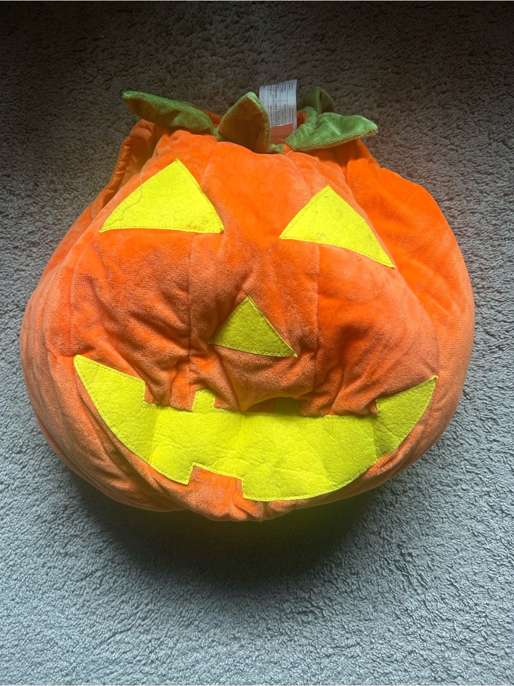 Pottery Barn Kids Orange Pumpkin Jack-O'-Lantern Costume with Green Stem Size 3T